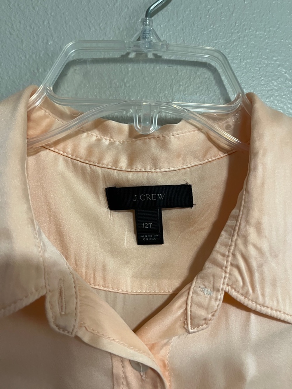 J. Crew Peach Silk Button-Down Shirt - Picture 3 of 6